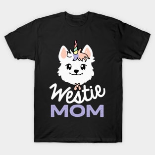 Westie Mom Unicorn Dog Owner West Highland White Terrier Dog T-Shirt